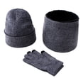 thumbnail image 2 of Soft Acrylic Winter Set for Men Women Warm Knit Hat Scarf Gloves for Travel Walking Park Scarf a Hat Gloves, 2 of 4