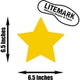 thumbnail image 2 of Durable Gloss Finish Yellow 6.5 Inch Star Decal Stickers, for Floors, Ceilings, Walls, Laptops, and Smooth Surfaces, (Pack of 8 Stars), 2 of 7