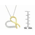 thumbnail image 4 of Two-Tone Sterling Silver 1/10ct TDW Round-cut Diamond Ribbon Heart Pendant Necklace (H-I, I1-I2), 4 of 5