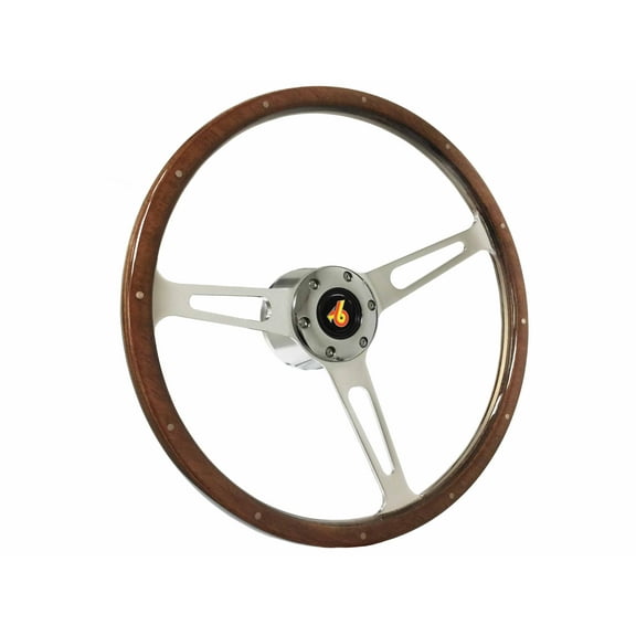 1973-1987 Buick Regal; VSW 6 Bolt Deluxe Rivetted Wood Steering Wheel Kit, Grand National Emblem