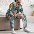 thumbnail image 7 of Sikiie Colorful Birds Pine Branch Mens Pajama Set, Soft Warm Long Sleeve Sleepwear, Cozy Button-Down Pjs for Men-Small, 7 of 7