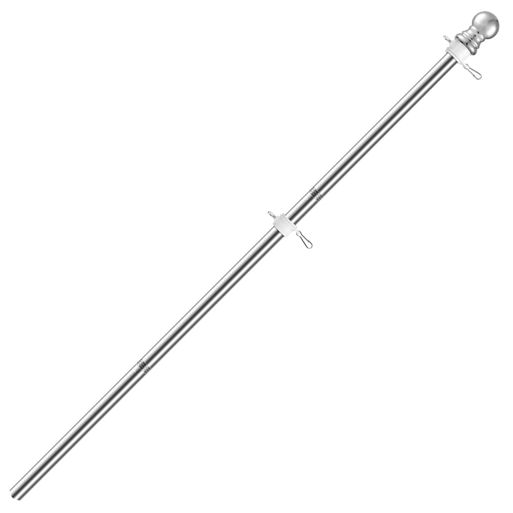 Omeite 1.5m Stainless Steel Rotating Flagpole with Three-Section or Four-Section Design, Randomly Selected Style