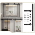 thumbnail image 2 of Barn Door Sliding Track Heavy Duty Roller Hardware Smooth Gliding System For Kitchen Closet Room Divider Doors ,Easy Install, 2 of 7