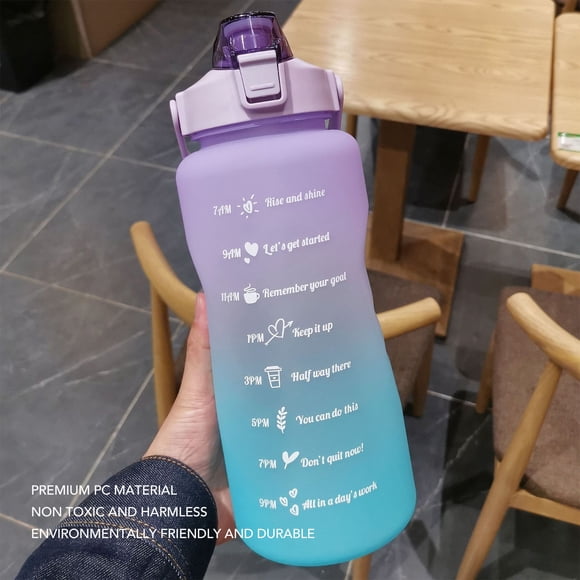 Bouteille de paille, PP Sports Water Bottle 2000ml Grosted pour courir pour la randonnée violet