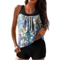 thumbnail image 2 of LEKWK Womens Tankini Swimsuits with Shorts Two Piece Bathing Suits Flowy Tummy Control Floral Print Outfits, 2 of 5