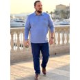 thumbnail image 5 of DARING DIVA Men's Big Tall Chest Pocket Long Sleeve Business Polo Shirt 3XL Blue, 5 of 7