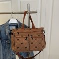 thumbnail image 6 of JGTDBPO Tote Bag for Women,Large Capacity Bow Print Corduroy Multi-Pocket Handbags with Detachable Adjustable Strap for Daily Travel Brown, 6 of 7
