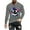 Gray, variant on WREESH Halloween Long Sleeve Tops Fashionable Men's Printed Top with Long Sleeved Round Neck and Smiling Face Printed Top/Shirt Black