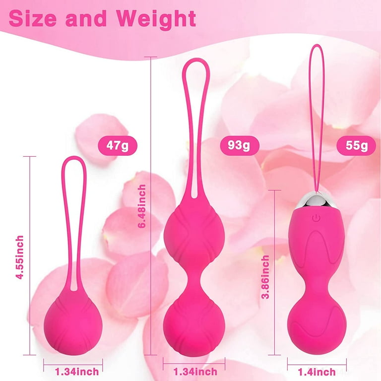 Kegel Exercise Weights,Ball Kegel Balls Bladder Control & Pelvic Floor  Exercises for Beginners & Advanced,Silicone (Red)