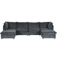 thumbnail image 4 of 136"W Large Sectional Sofa, U-Shape Sofa Couch, 2 Large Chaise with Removable Ottomans for Living Room, Comfy Modular Sofa, for Living Room, Home, Office, Gray, 4 of 9