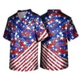 thumbnail image 5 of 4th Of July Scrubs Tops for Men Short Sleeve V-Neck Patriotic Star Print Daily Patriotic Shirts Lightweight Summer Casual T-Shirts with Pockets,4XL,#01 Blue, 5 of 6