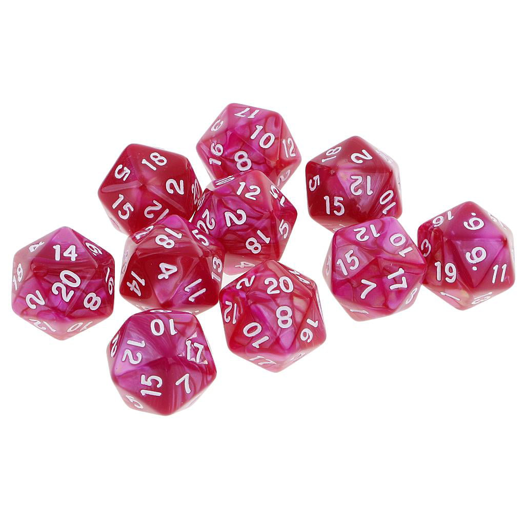 10Pcs 20 Sided D20 Dice Game Dies for Dungeons & Dragons Accs 