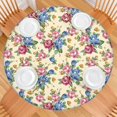 thumbnail image 2 of Pioneer Flower Floral Print Pattern Round Fitted Tablecloth with Elastic Edge,Dining Table Cover Waterproof,Outdoor Round Tablecloth for Camping,Dining,Indoor and Outdoor, 2 of 7