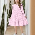 thumbnail image 6 of Girl's Printed Dresses Ruffle Sleeve Tiered Swing A-Line Cute Midi Casual Sundress, 6 of 6