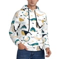 thumbnail image 2 of Pofeuu Cute Whale Print Mens Casual Hooded Collar Drawstring Hoodies Pullover Sweatshirts Casual Long Sleeve Shirts-XX-Large, 2 of 7