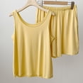 thumbnail image 2 of Timegard 2 Piece Pjs Sets for Women Scoop Neck Tank Top Loose Shorts Soft Solid Color Casual Outfits, 2 of 4