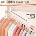 thumbnail image 4 of Multifunctional Foldable Clothes Hanger with 11-Hole, Multi-Functional Foldable Clothes Hanger Home, 360° Rotation Hooks, Space Saving, Wardrobe Organizer for Shirts Coats Pants, 4 of 8