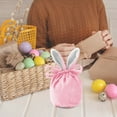 thumbnail image 4 of TOPRenddon Easter Bunny Gift Bags Rabbit Ear Velvet Bags with Drawstrings 5.5 x 3.9 Inch Bunny Gift Pouches Bunny Party Favors for Baby Kid Basket Party Supplies Candy Treat Jewelry, 4 of 7