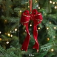 thumbnail image 6 of Dserhfy Christmas Ornaments Red Flocking Candy Cane Reindeer Bow Snowflake Hanging Decoration for Tree Home Decor, 6 of 7
