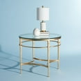 thumbnail image 6 of SAFAVIEH Couture Ingmar Glam Glass Top Metal Round End Table, Gold/Glass, 6 of 13