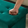 thumbnail image 5 of VECELO 30'' Rectangle Folding Storage Ottoman Footrest, Tufted Velvet Footstool Box, Green, 5 of 7