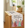 thumbnail image 6 of Christmas Trees Table Runner 120 Inches Long - Winter Xmas Colorful Snowflakes Wood Grain Kitchen Dining Burlap Linen Tablerunner for Small/Round/Square/Wedding/Coffee/Dining Table Party 13 x 120, 6 of 9