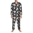 thumbnail image 3 of Lsque Cute Poodle Dog Pattern Long Sleeve Pajama Set for Men - Soft 2-Piece Sleepwear and Loungewear Set with Pockets, Comfy Nightwear-XX-Large, 3 of 7