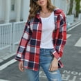 thumbnail image 5 of JGNGSHN Womens Flannel Shirt Plaid Shacket Jacket Button Down Long Sleeve Cardigan Fall Outfits 2025, 5 of 9