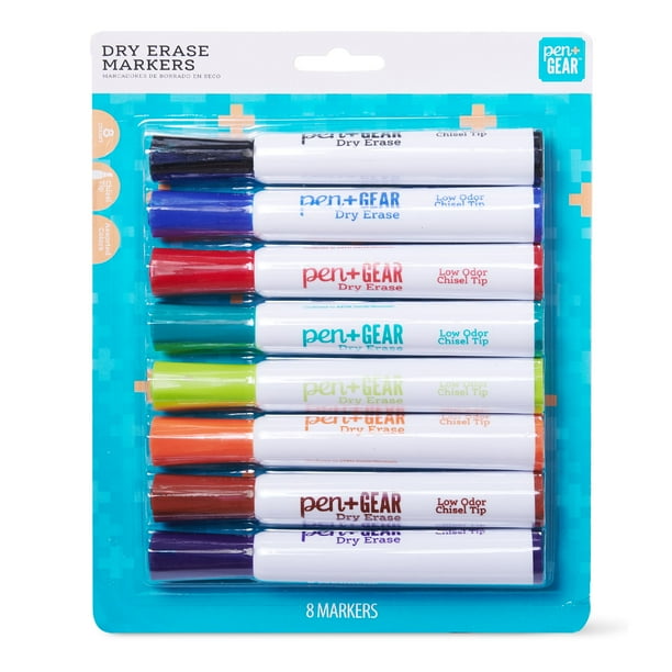 Pen Gear Jumbo Tip Dry Erase Markers Multicolor 8 Count Walmart Com Walmart Com