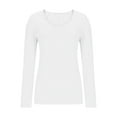 thumbnail image 2 of Jalioing Women's Slim Basic T Shirt Long Sleeve Scoop Neck Casual Tee Shirts Solid Color Fashion Undershirts, 2 of 5