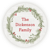 Personalized Holiday circular 1.75" Circular Seal Stickers - Holiday Wreath