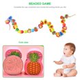 MAINYU Wooden Lacing Bead Set, 24 Pcs Educational Stringing Toy Montessori Toys Autism Toys for