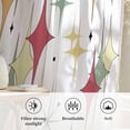 thumbnail image 6 of Multicolor Diamond Semi Sheer Curtains Drapes for Living Room, Bedroom, French Doors Window 72 Inches Long, Modern Geometric Middle Century Rod Pocket Chiffon Curtain Drapery Voile Draperies Panel, 6 of 8