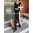 thumbnail image 1 of Otoño nueva ropa deportiva moda casual rayón capa de aire traje de dos piezas estilo occidental moda pequeña, 1 of 5