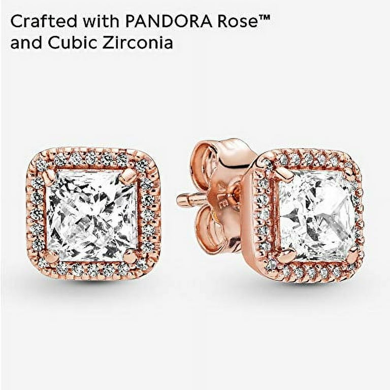 Authentic Timeless Elegance Earrings, Rose & Clear CZ Authentic Timeless Elegance Earrings, Rose & Clear CZ