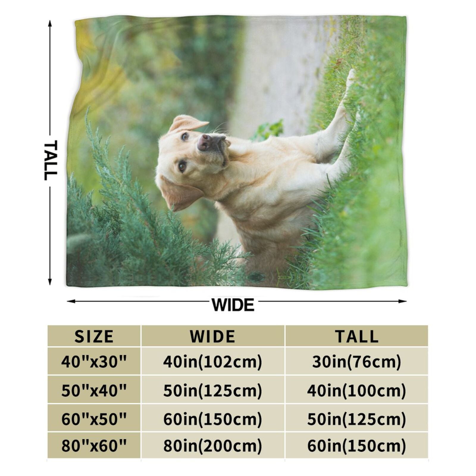 Wijzvio Labrador Retriever Dog Throw Blanket Soft Fuzzy Fleece Blanket For Couch Bed Living Room Decoration 60"X50"
