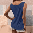 thumbnail image 4 of Women'S Button Front Tank Top 2025 Summer Casual Loose Fit Scoop Neck Sleeveless Tops Dark Blue XXL, 4 of 6