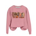 thumbnail image 1 of WEAIXIMIUNG Sweat-Shirt Blanc pour Femmes Mignon Dinde Imprimé Action de Grâce Col Rond Sweat-Shirt Ajusté Pull Décontracté Manches Longues Chemises d'Entraînement Amples Blouse Décontractée Manches Longues, 1 of 5