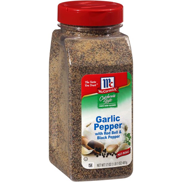 McCormick California Style Garlic Pepper with Red Bell & Black Pepper Coarse Grind Seasoning, 17