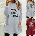 thumbnail image 2 of MaFYtyTPR Sweatshirts for Women Women's Plush Fashion Round Neck Printed Loose Warm Outwear Tops Gray#04 L, 2 of 2