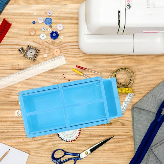 Masteelf  under Table Storage Box Office Desk Boxes Sewing Machine Blue