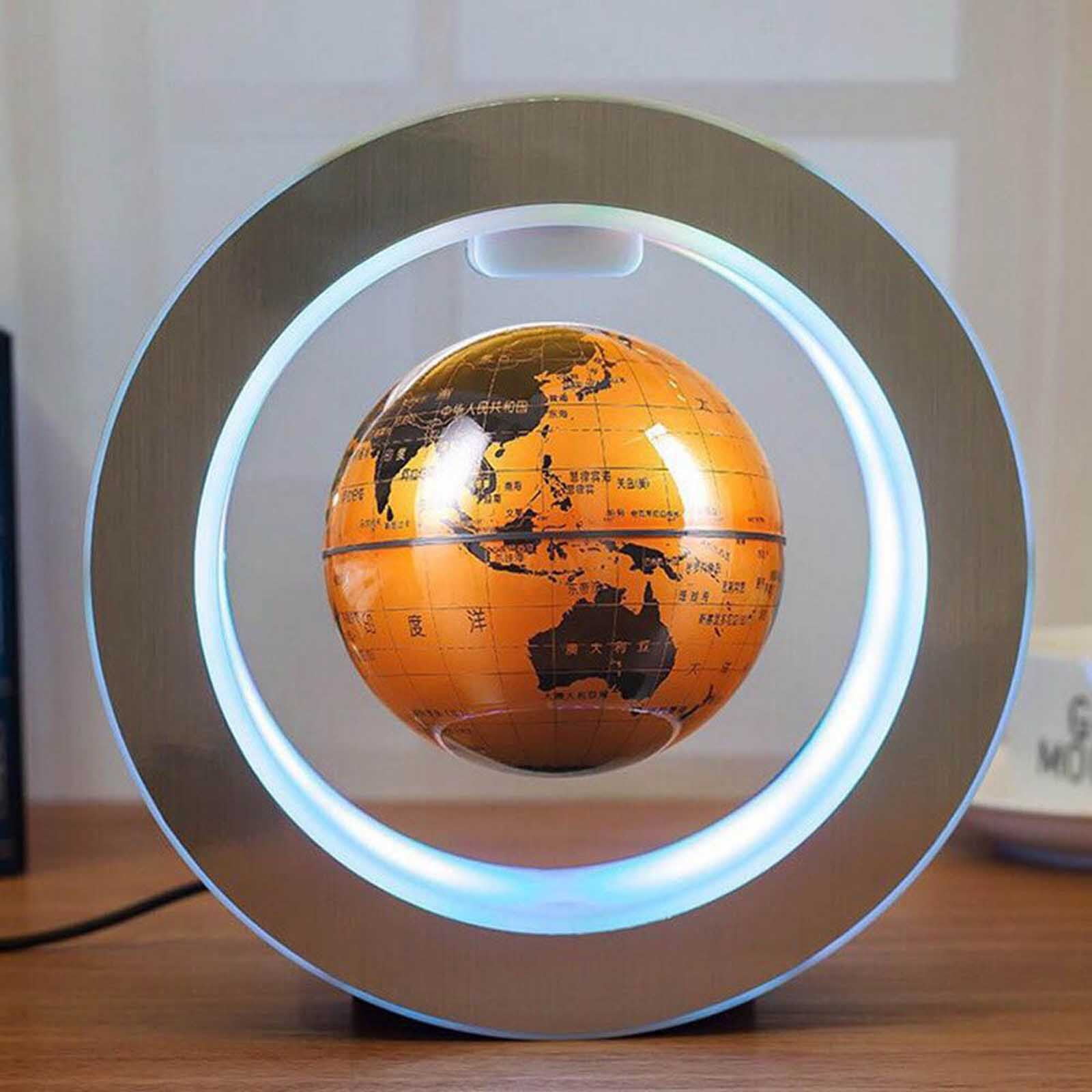 4'' Magnetic Levitation Earth Globe LED Lamp Self-Rotating Floating Globe Light 