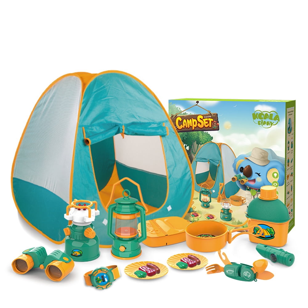 Kids Camping Gear Tool Adventure Explorer Bug Catcher Kit Toy with Tent