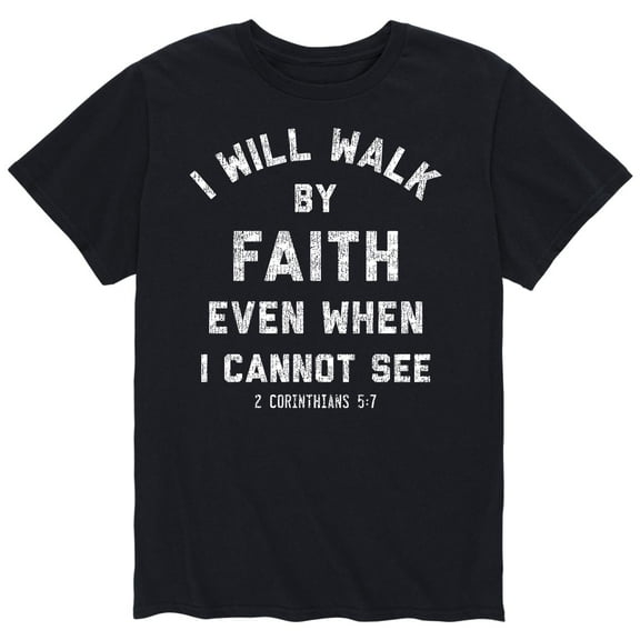 Solid Light - I Will Walk By Faith - Men's Short Sleeve Graphic T-Shirt