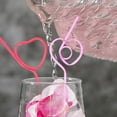 thumbnail image 2 of Pink Heart Shape Straws for Home Use Made of Safety Plastic Perfect for Valentine's Day Party 6.7 Inches, 2 of 11