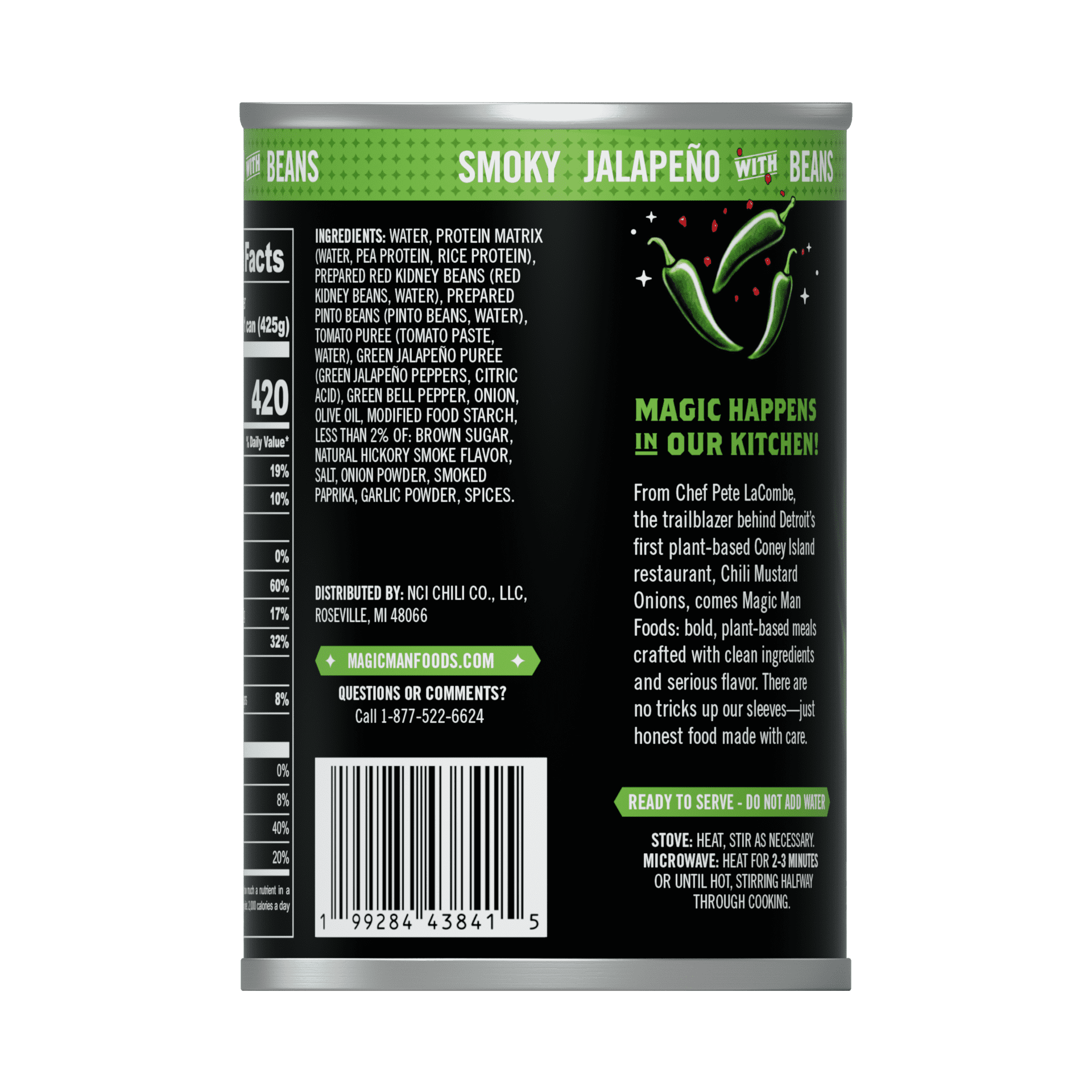 Magic Man Chili – Plant‑Based Smokey Jalapeno Chili, 15 oz Can