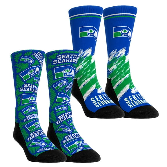 Unisex Rock Em Socks Seattle Seahawks Throwback Two-Pack Crew Socks Set
