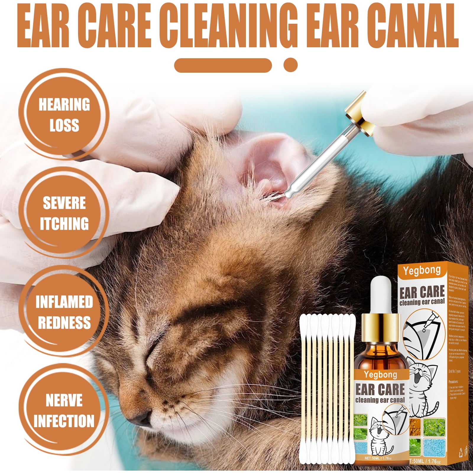Buy Pet Eye Drops Ears Cleaning Liquid Cat Dog Auricular Mites Killer