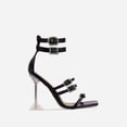thumbnail image 4 of Heiheiup Ladies Fashion Leather Surface Solid Color Buckle High Heel Fashion Sandals, 4 of 7