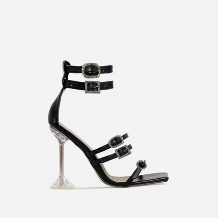 

eczipvz Women Shoes High Heels for Women Pointy Toe Pumps for Women Patent Gradient Animal Print High Heels Usual Dress Shoes Black
